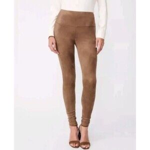 J. Mclaughlin Faux Suede Mid Rise Skinny Leg Pants Brown Size Medium